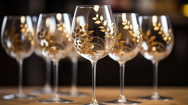 elegant painted wine glass