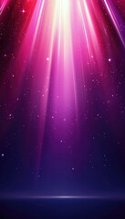 Abstract pink and purple light rays emanating from above, creating a radiant, glowing effect.