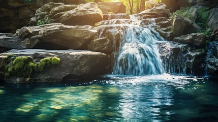 Naklejka premium cascade flow water