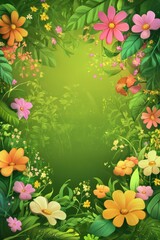 Floral template for mother's day, birthday, and valentine's day greeting card design. Vertical banner. Copy space. Holiday template with flowers