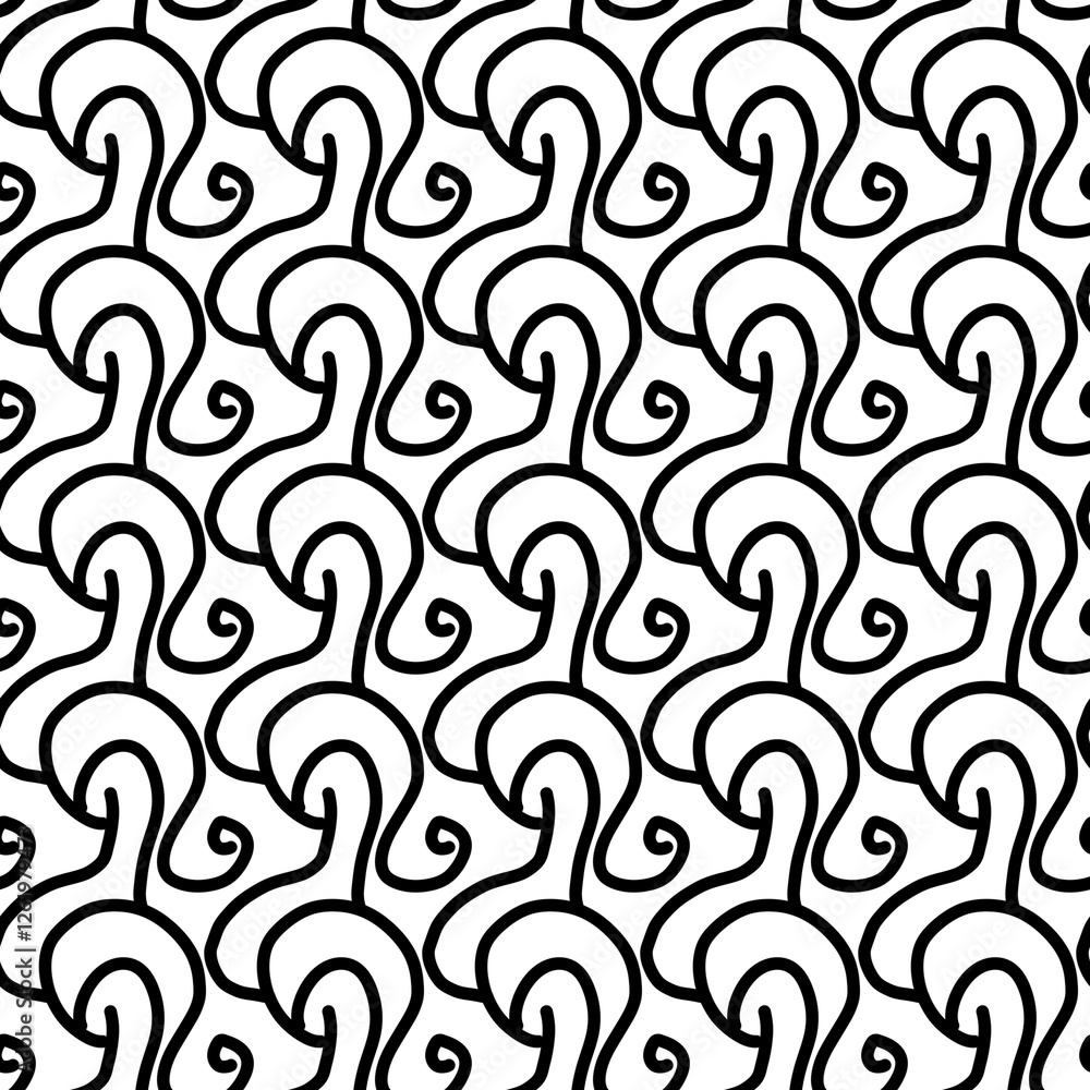 Poster seamless pattern. black and white background. abstract ornament with repeating elements.