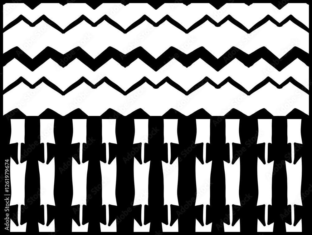 Poster art geometric pattern with zigzag shapes