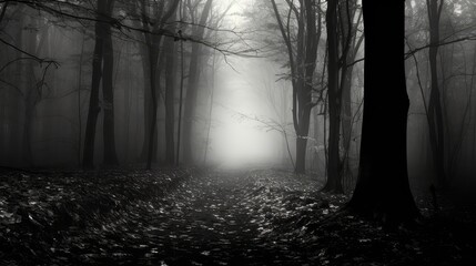Fototapeta premium forest fall black and white