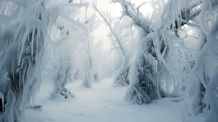 storm ice trees