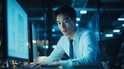 Fototapeta premium Digital Financial Management in a Virtual Workspace