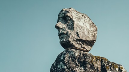 Stone sculpture resembling a weathered human face