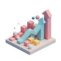 Colorful 3D Graph Showing Growth and Success