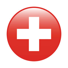 Switzerland circle flag logo icon digital vector illustration