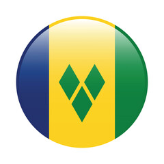 Saint Vincent and the Grenadines flag circle icon vector illustration