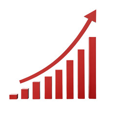 Arrow Growth Graph Increase isolated on transparent background  