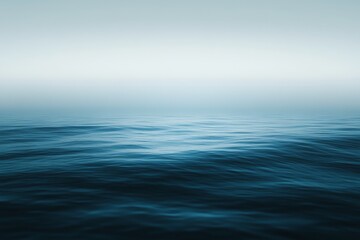 Fototapeta premium Calm ocean waves, misty horizon, peaceful sea, travel brochure