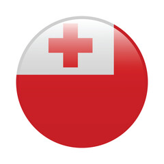 Obraz premium Tonga circle flag logo icon digital vector illustration