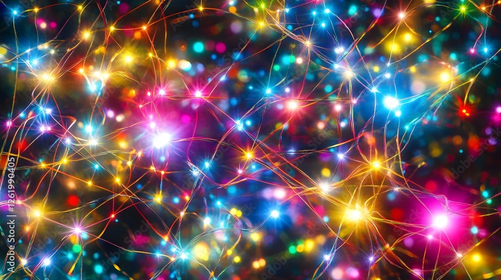 Aufkleber colorful abstract background with glowing lights and vibrant patterns creating a festive atmosphere