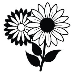 Beautiful Daisy Flower Vector – Simple Floral Illustration, Silhouette vector file of a Elegant Daisy Flower 