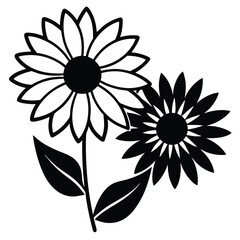 Beautiful Daisy Flower Vector – Simple Floral Illustration, Silhouette vector file of a Elegant Daisy Flower 