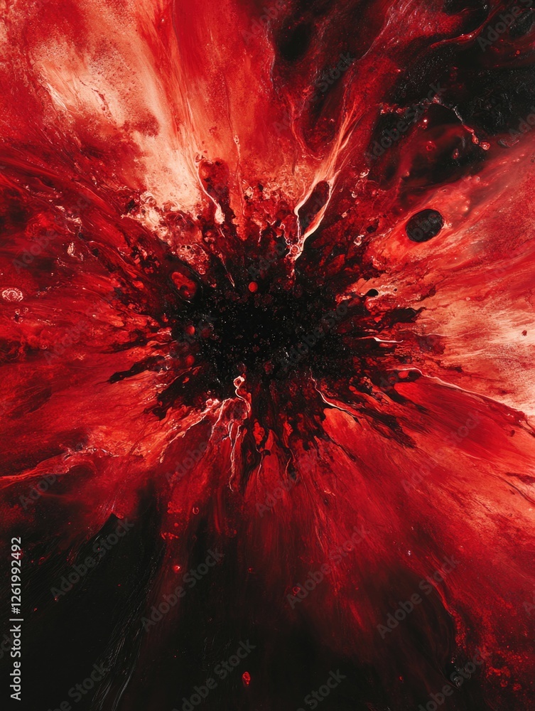 Poster vivid explosion of color and emotion in abstract artwork.