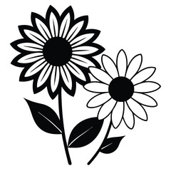 Beautiful Daisy Flower Vector – Simple Floral Illustration, Silhouette vector file of a Elegant Daisy Flower 