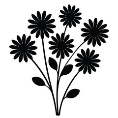 Beautiful Daisy Flower Vector – Simple Floral Illustration, Silhouette vector file of a Elegant Daisy Flower 