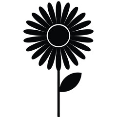 Beautiful Daisy Flower Vector – Simple Floral Illustration, Silhouette vector file of a Elegant Daisy Flower 