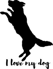 dog silhouette, dog, dog breeds, logo, vector, silhouette, i love my dog, animal, illustration, icon, sign, design, black, symbol, pet, love

