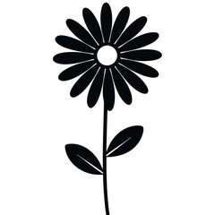 Beautiful Daisy Flower Vector – Simple Floral Illustration, Silhouette vector file of a Elegant Daisy Flower 
