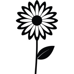 Beautiful Daisy Flower Vector – Simple Floral Illustration, Silhouette vector file of a Elegant Daisy Flower 