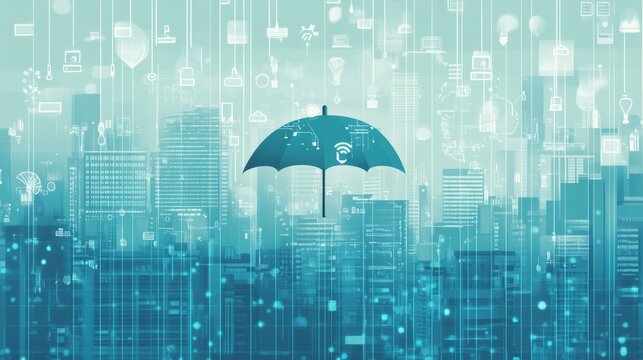 A forward-thinking infographic about the importance of cyber insurance in the digital age,