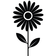 Beautiful Daisy Flower Vector – Simple Floral Illustration, Silhouette vector file of a Elegant Daisy Flower 