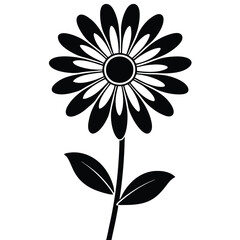 Beautiful Daisy Flower Vector – Simple Floral Illustration, Silhouette vector file of a Elegant Daisy Flower 