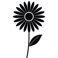 Beautiful Daisy Flower Vector – Simple Floral Illustration, Silhouette vector file of a Elegant Daisy Flower 