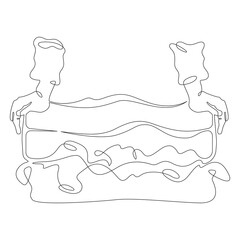 Continuous one line drawing packing luggage. Hands closing a suitcase. Packing for vacation. One continuous line isolated minimal illustration.Not AI.