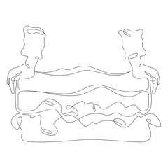 Continuous one line drawing packing luggage. Hands closing a suitcase. Packing for vacation. One continuous line isolated minimal illustration.Not AI.