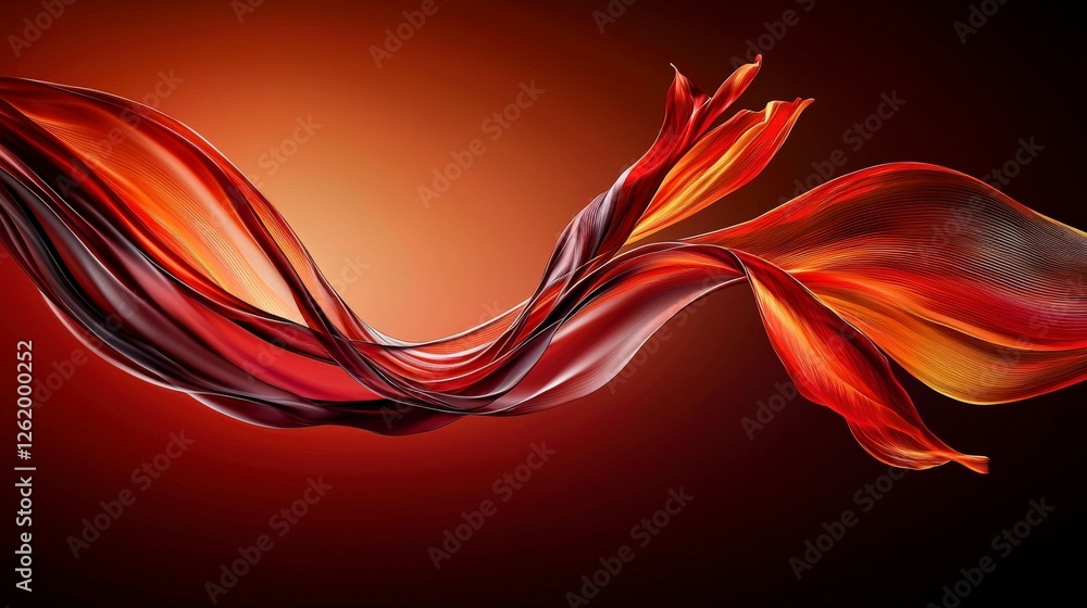 Poster A flowing dance of warm colors abstract art digital medium studio setting close-up view emotional expression
