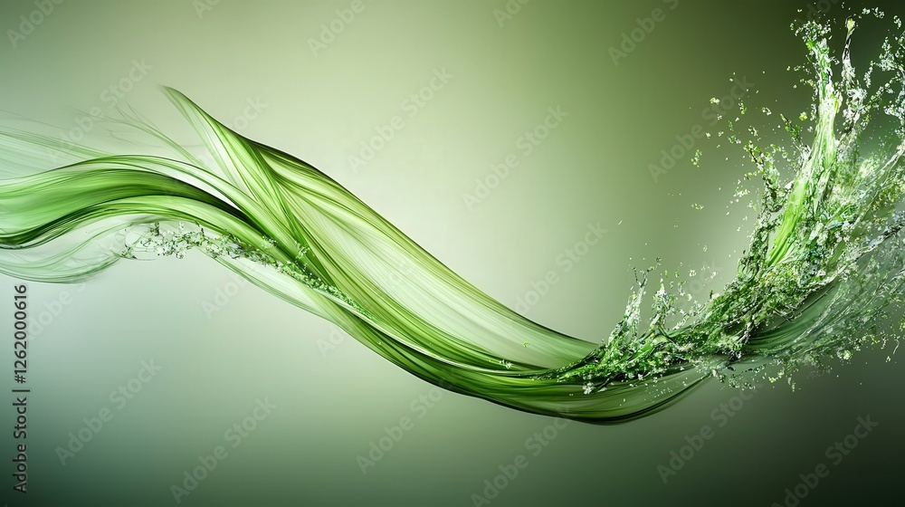 Leinwandbilder flowing jadegreen arc creating waves of serenity canvas artwork nature inspired abstract artistic vi