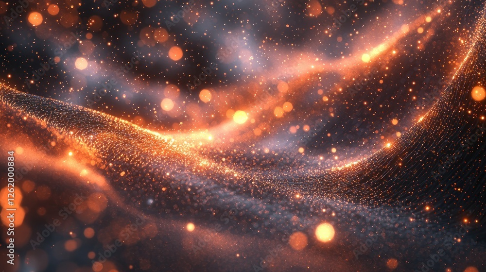 Poster glowing particles wave abstract background texture