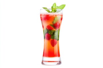 Brightly colored cocktail featuring fresh berries and mint, perf