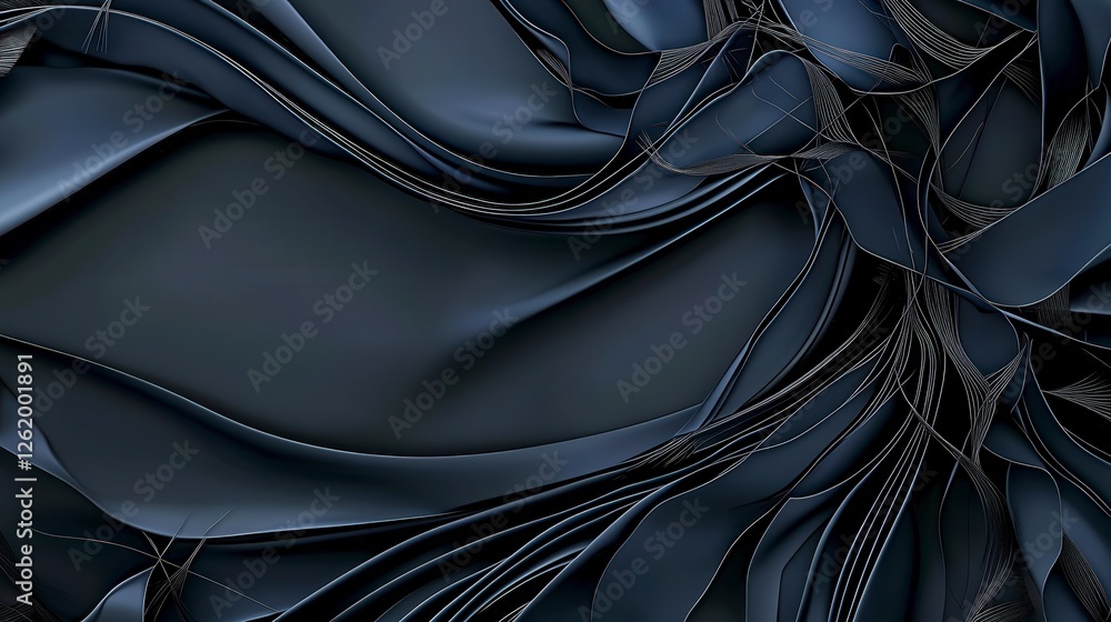 Aufkleber dynamic abstract black lines over soft gradients digital art modern design creative composition