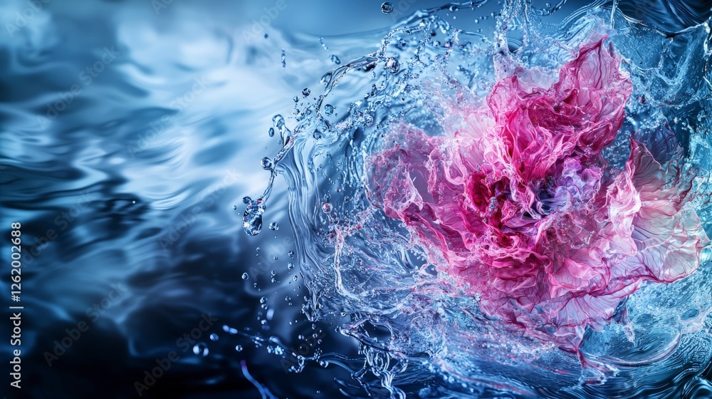 Poster rippling abstract patterns in water artistic digital design serene environment creative viewpoint