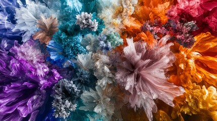 Fototapeta premium Artistic creation chaotic colors blending into vibrant patterns in an abstract environment