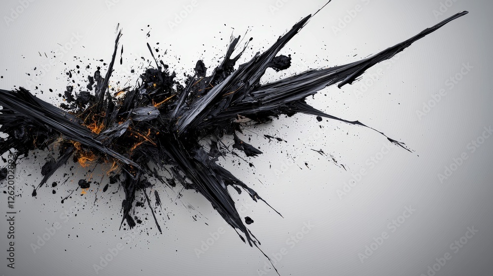 Poster explosive artistic expression abstract space digital art monochrome environment close-up viewpoint c