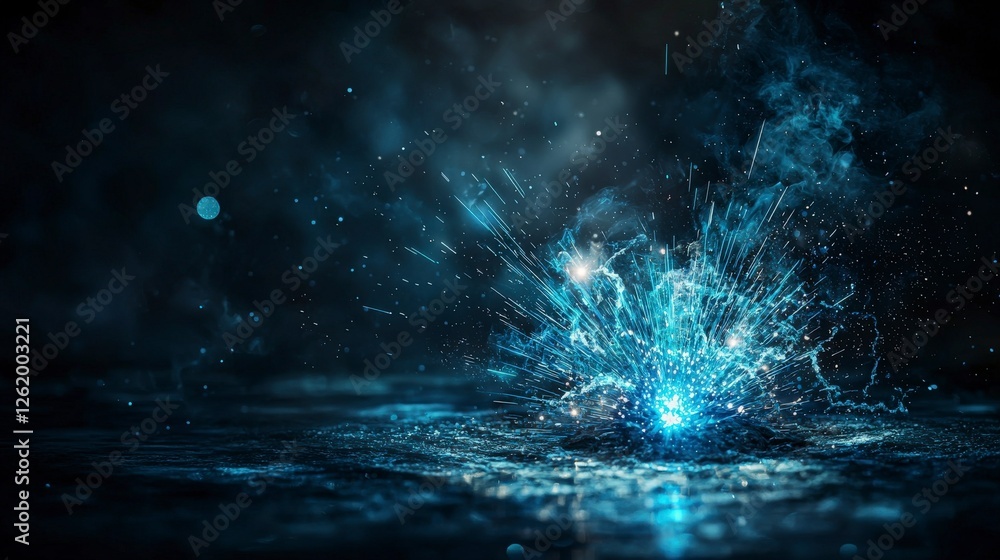 Leinwandbilder dynamic water splash action studio setting visual art dark environment close-up viewpoint energy con