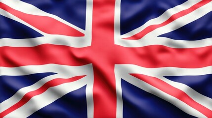 Fototapeta premium Flag of the United Kingdom, known as the Union Jack, with its distinctive red, white and blue colors.