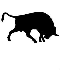 black silhouette of a bull