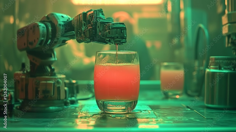 Aufkleber a serious and focused man in a white lab coat operates a machine filled with small cups within a lab