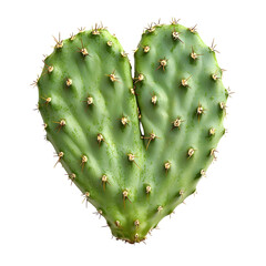 Ripe and Radiant Green Nopal Cactus on Isolated White Background