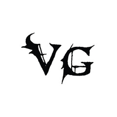 VG monogram logo design letter text name symbol monochrome logotype alphabet character simple logo