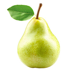 Ripe Green Pear Isolated on White Background
