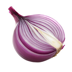 Crisp Purple Onion Slice Isolated on Clean White Background