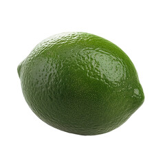 Closeup of Juicy Green Lime Quarter on White Background
