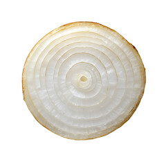 Crisp White Onion Slice Isolated on Minimalist White Background